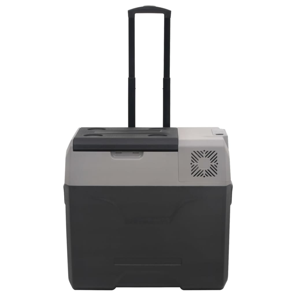 vidaXL Ladă frigorifică cu roată și mâner 40 L negru/gri polipropilenă vidaXL Ladă frigorifică cu roată și mâner 40 L negru/gri polipropilenă