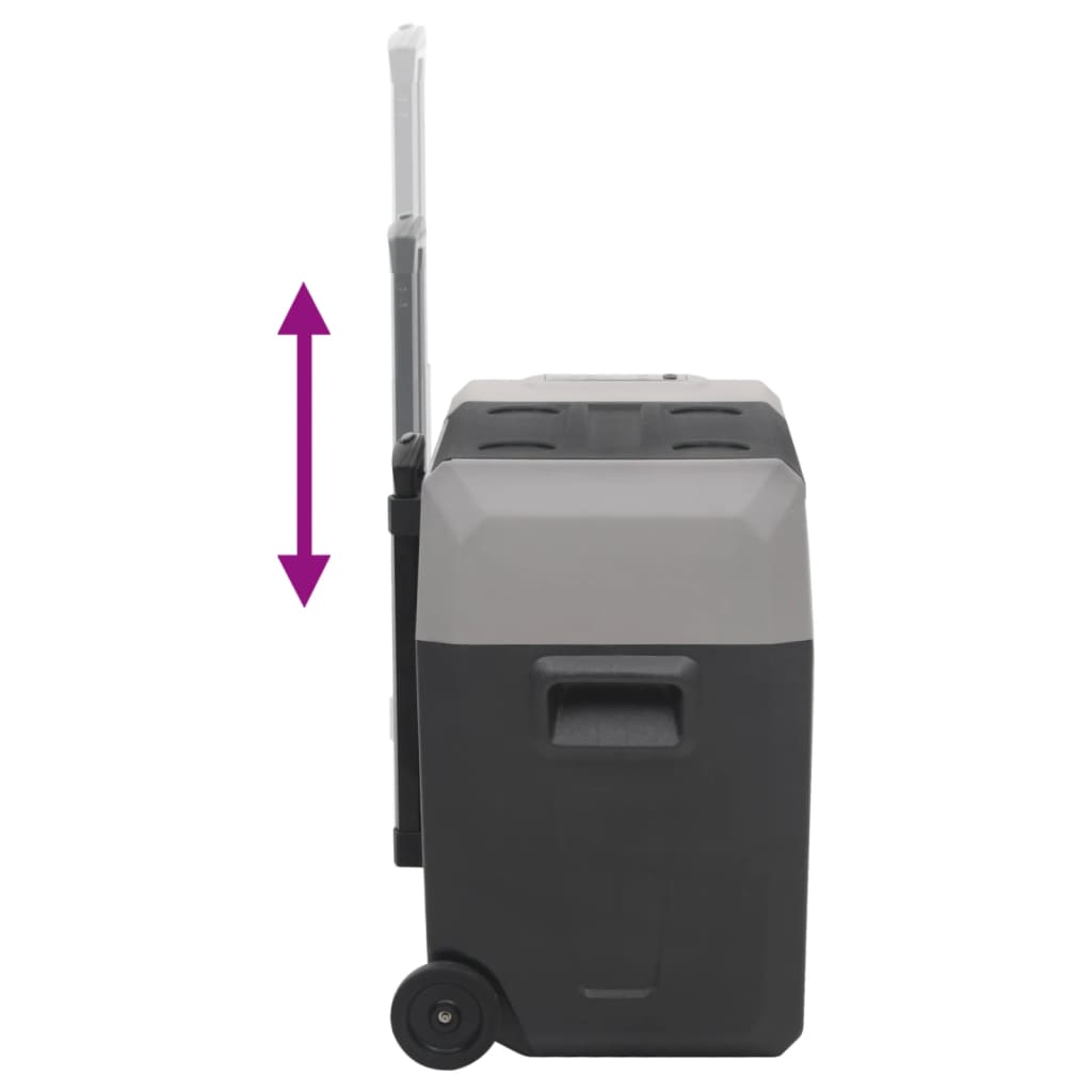vidaXL Ladă frigorifică cu roată și mâner 40 L negru/gri polipropilenă vidaXL Ladă frigorifică cu roată și mâner 40 L negru/gri polipropilenă