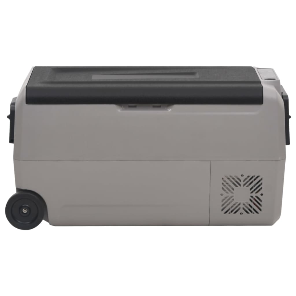 vidaXL Ladă frigorifică cu roată și mâner 36 L, negru și gri, PP & PE vidaXL Ladă frigorifică cu roată și mâner 36 L, negru și gri, PP & PE