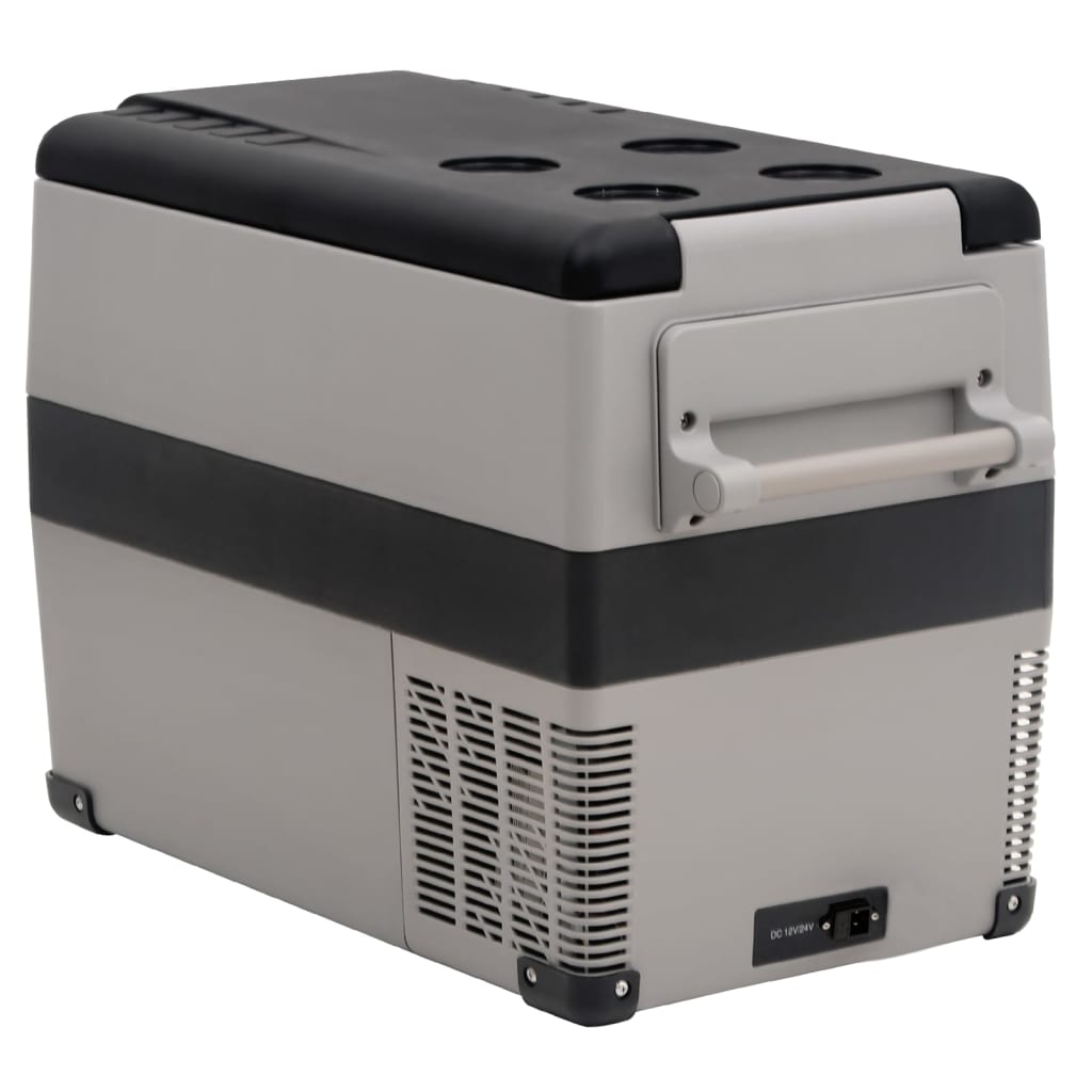 vidaXL Ladă frigorifică cu mâner, negru și gri, 35 L, PP și PE vidaXL Ladă frigorifică cu mâner, negru și gri, 35 L, PP și PE