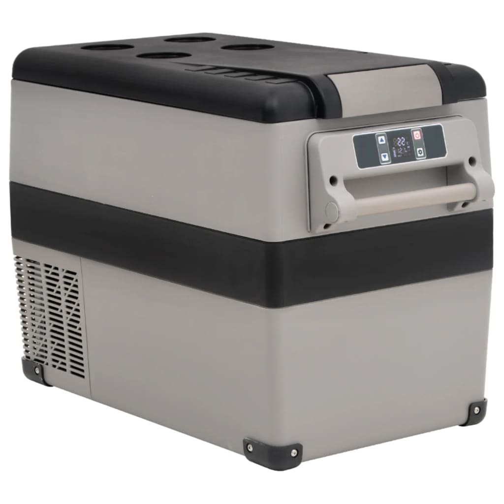 vidaXL Ladă frigorifică cu mâner, negru și gri, 35 L, PP și PE vidaXL Ladă frigorifică cu mâner, negru și gri, 35 L, PP și PE