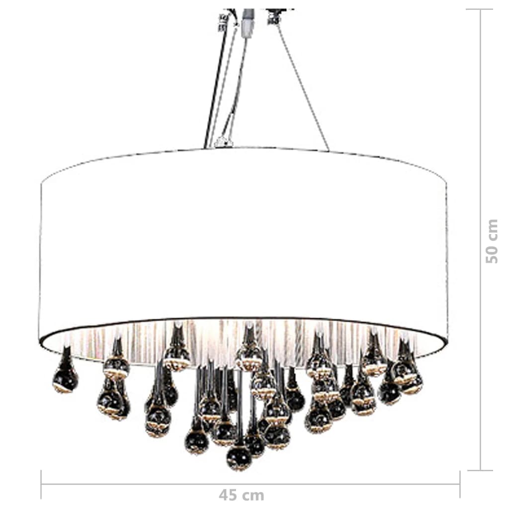 vidaXL Candelabru cu 85 de cristale, alb vidaXL Candelabru cu 85 de cristale, alb