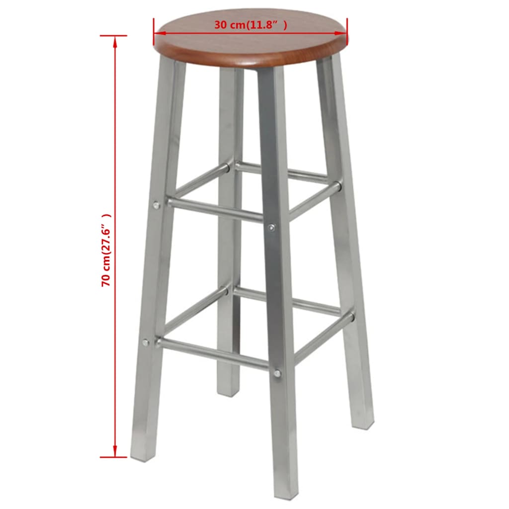 vidaXL Scaune de bar, 2 buc., metal, șezut din MDF vidaXL Scaune de bar, 2 buc., metal, șezut din MDF