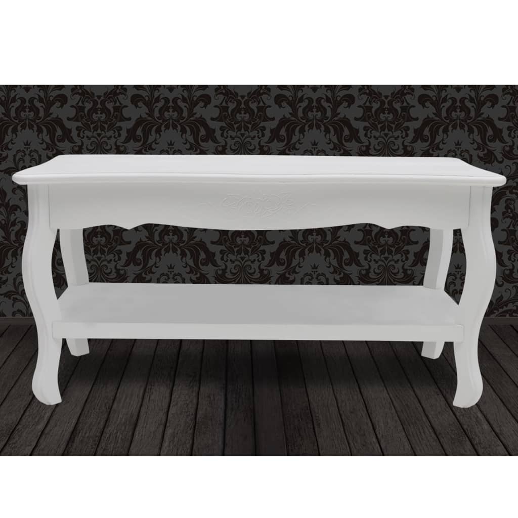 vidaXL Măsuță de cafea cu 2 niveluri, MDF, alb vidaXL Măsuță de cafea cu 2 niveluri, MDF, alb