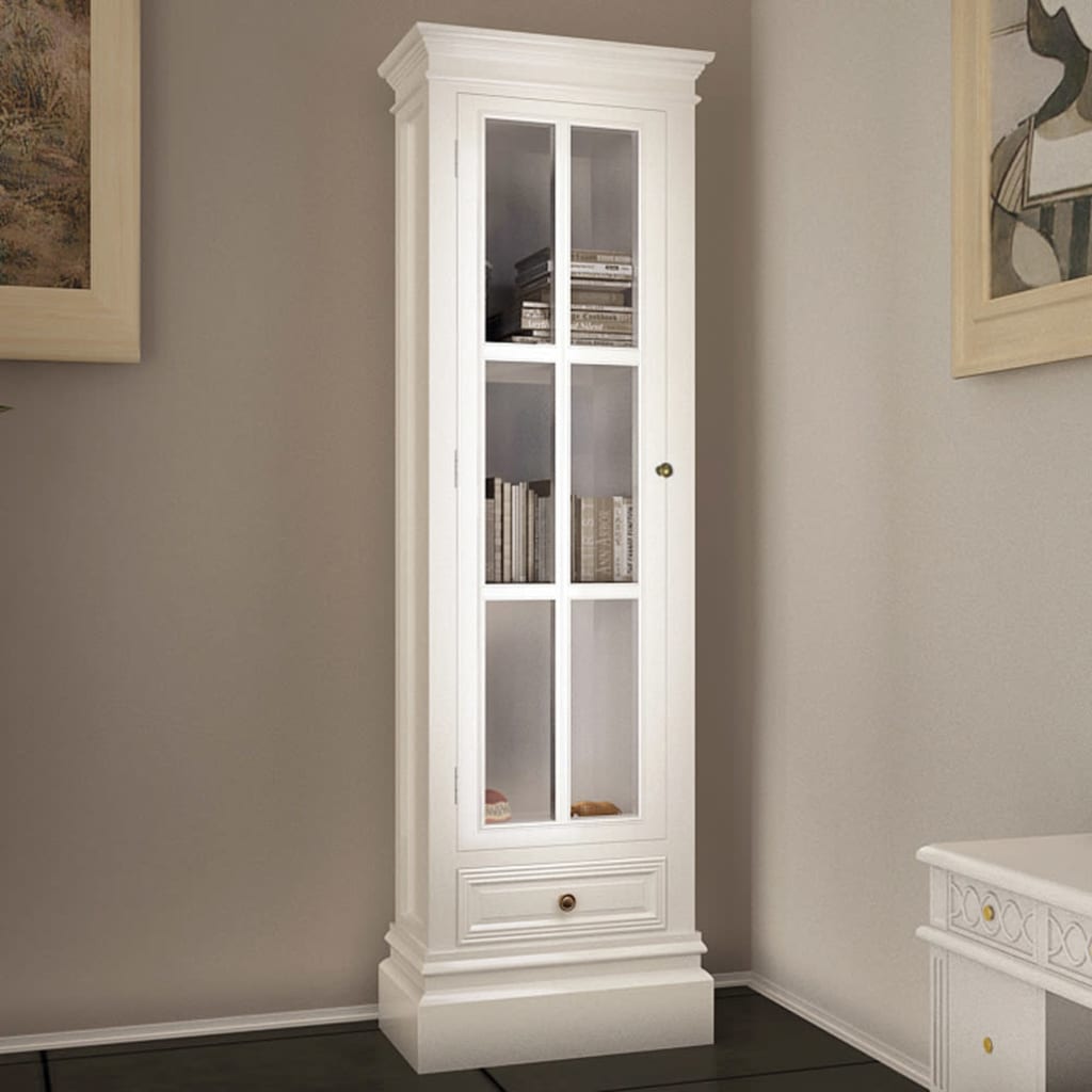 vidaXL Dulap bibliotecă elegant cu 3 rafturi, alb, lemn vidaXL Dulap bibliotecă elegant cu 3 rafturi, alb, lemn