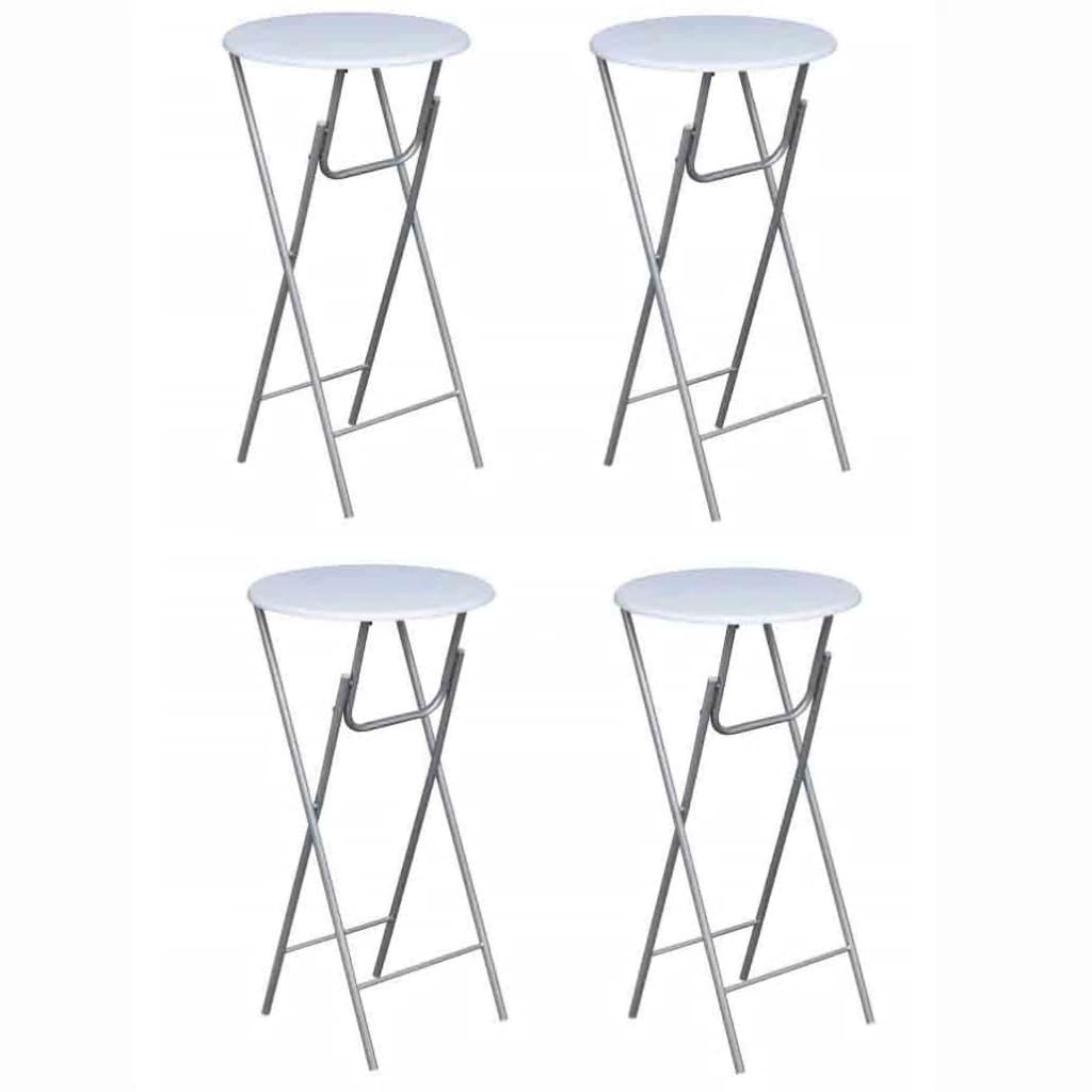 vidaXL Mese de bar, 4 buc., cu blat din MDF, alb vidaXL Mese de bar, 4 buc., cu blat din MDF, alb