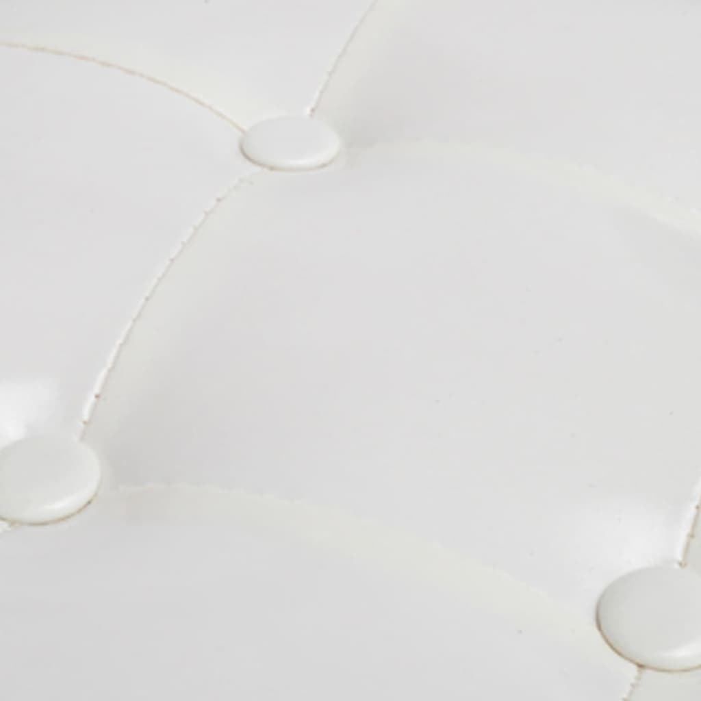 vidaXL Fotoliu cu taburet, alb, piele ecologică