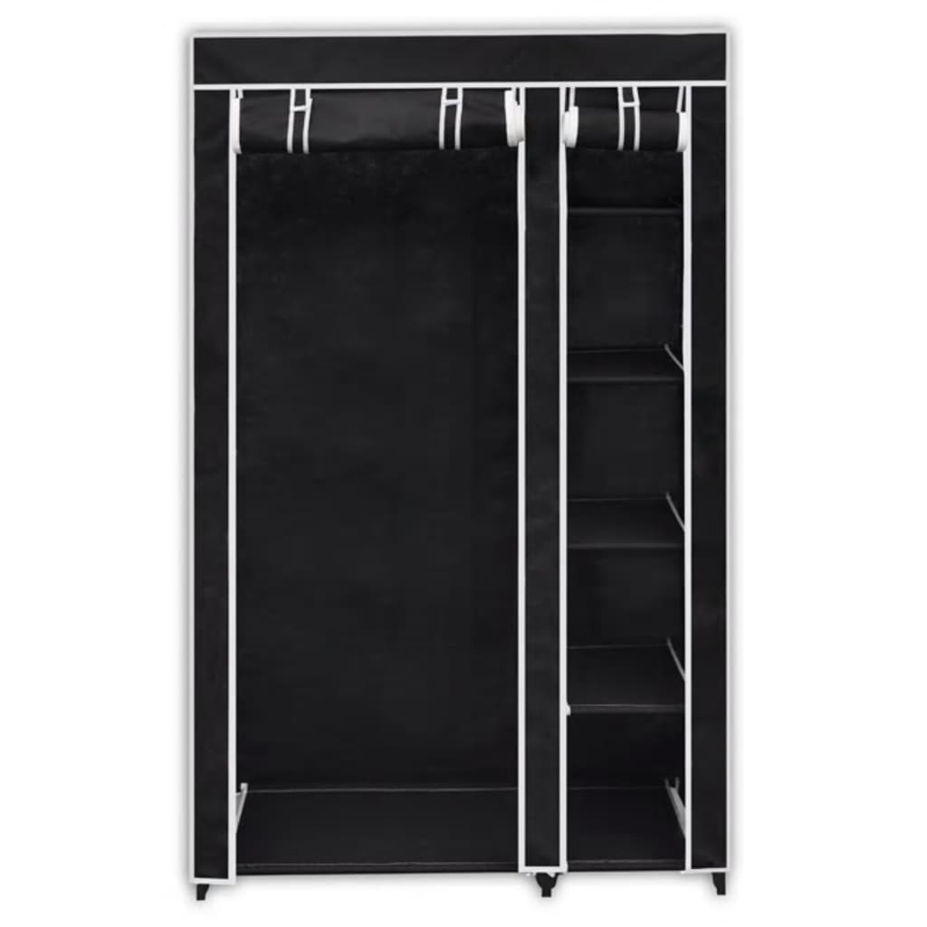vidaXL Dulap de haine pliabil, negru, 110 x 45 x 175 cm vidaXL Dulap de haine pliabil, negru, 110 x 45 x 175 cm