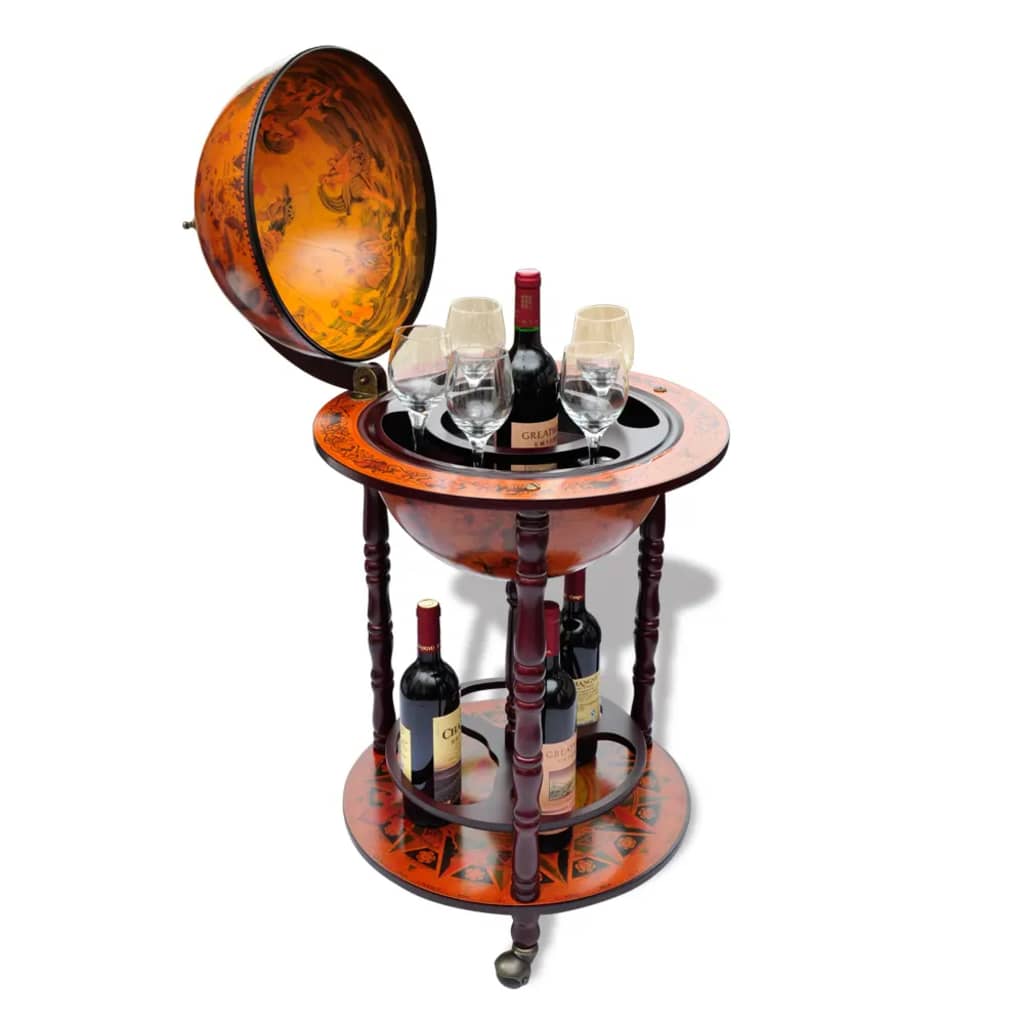 vidaXL Bar tip glob pământesc stativ sticle de vin, lemn de eucalipt vidaXL Bar tip glob pământesc stativ sticle de vin, lemn de eucalipt