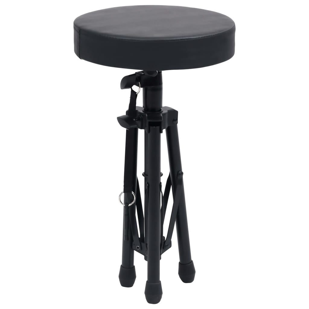 vidaXL Taburet reglabil pentru tobe, negru, rotund vidaXL Taburet reglabil pentru tobe, negru, rotund