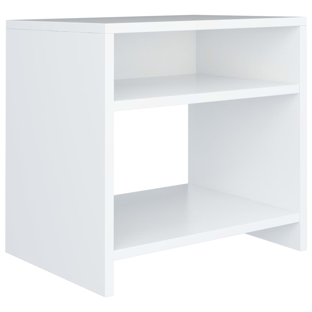 vidaXL Noptiere, 2 buc., alb, 40x30x40 cm, lemn prelucrat