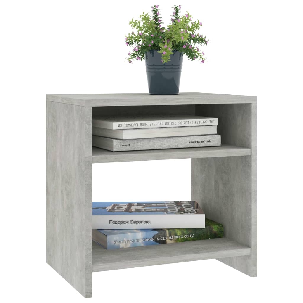 vidaXL Noptiere, 2 buc., gri beton, 40x30x40 cm, lemn prelucrat