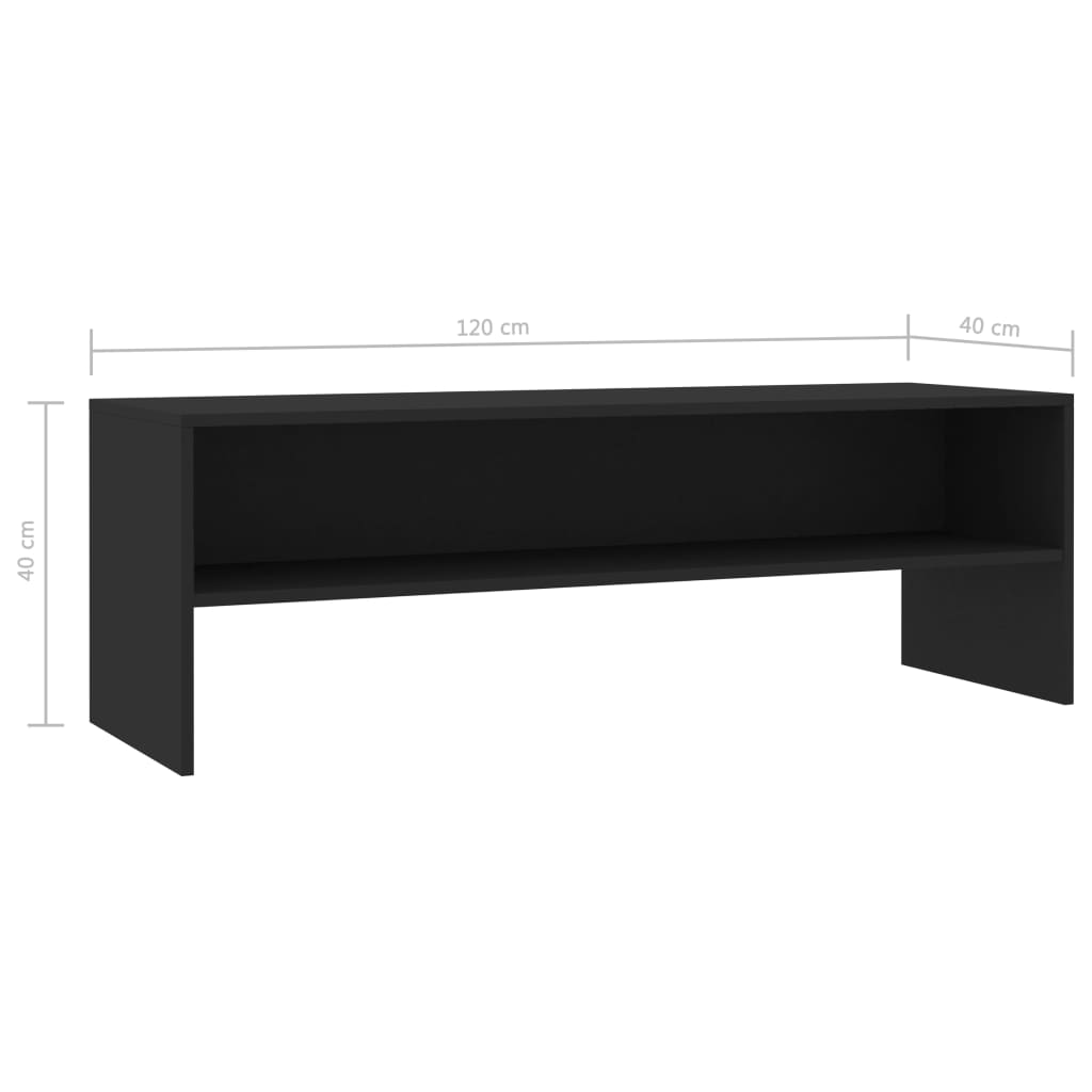 vidaXL Dulap TV, negru, 120x40x40 cm, lemn prelucrat