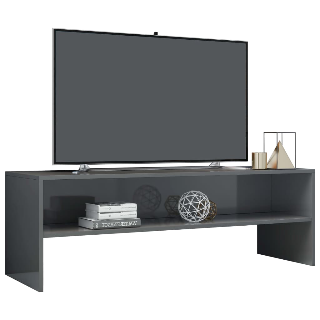 vidaXL Dulap TV, gri extralucios, 120x40x40 cm, lemn prelucrat