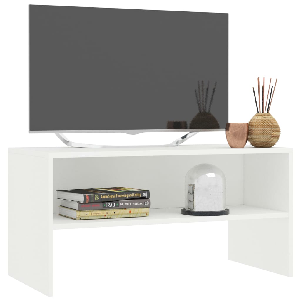 vidaXL Dulap TV, alb, 80x40x40 cm, lemn prelucrat