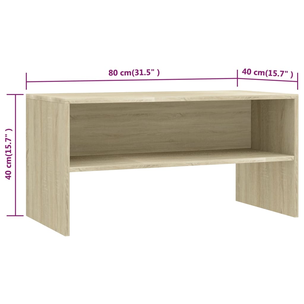 vidaXL Dulap TV, stejar sonoma, 80x40x40 cm, lemn prelucrat vidaXL Dulap TV, stejar sonoma, 80x40x40 cm, lemn prelucrat