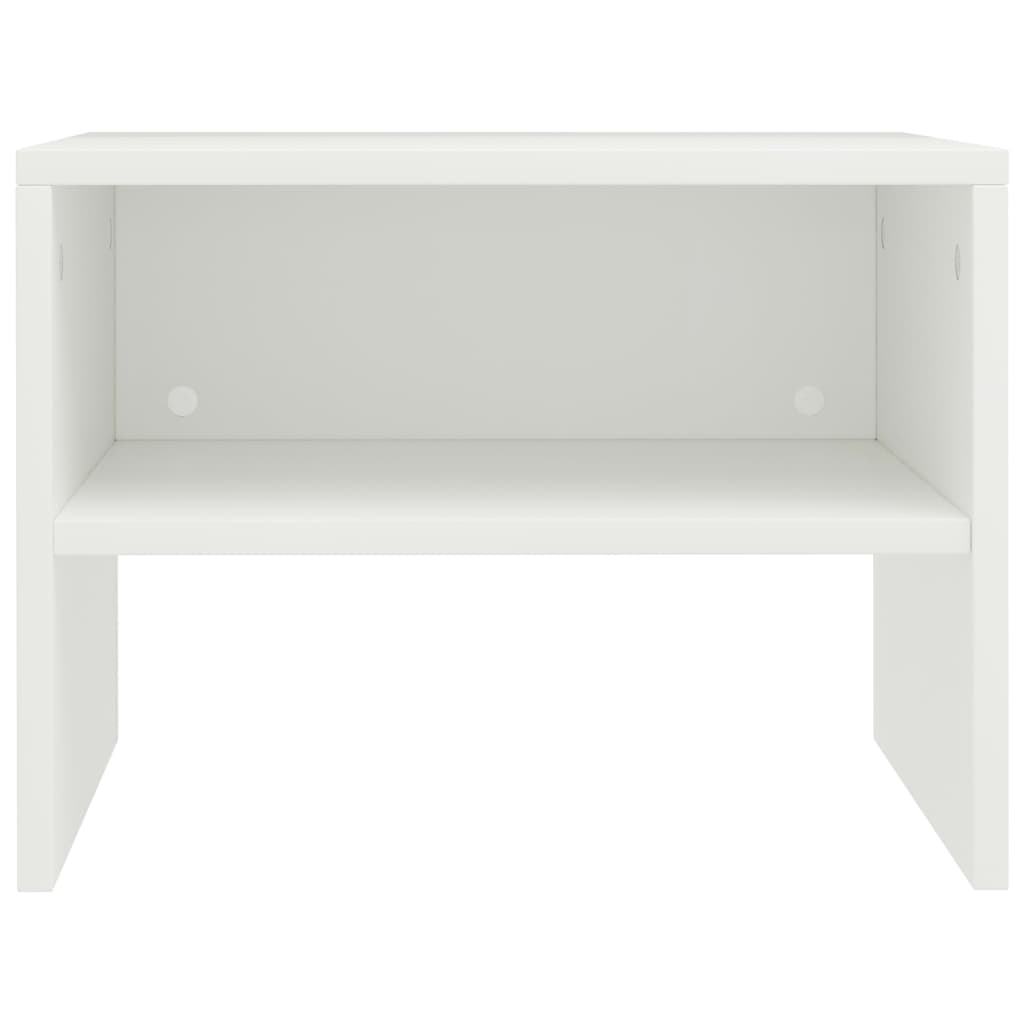 vidaXL Noptiere, 2 buc., alb, 40x30x30 cm, lemn prelucrat