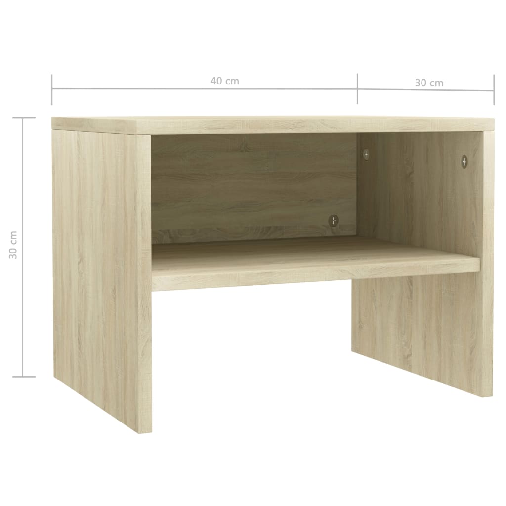 vidaXL Noptiere, 2 buc., stejar sonoma, 40x30x30 cm, lemn prelucrat