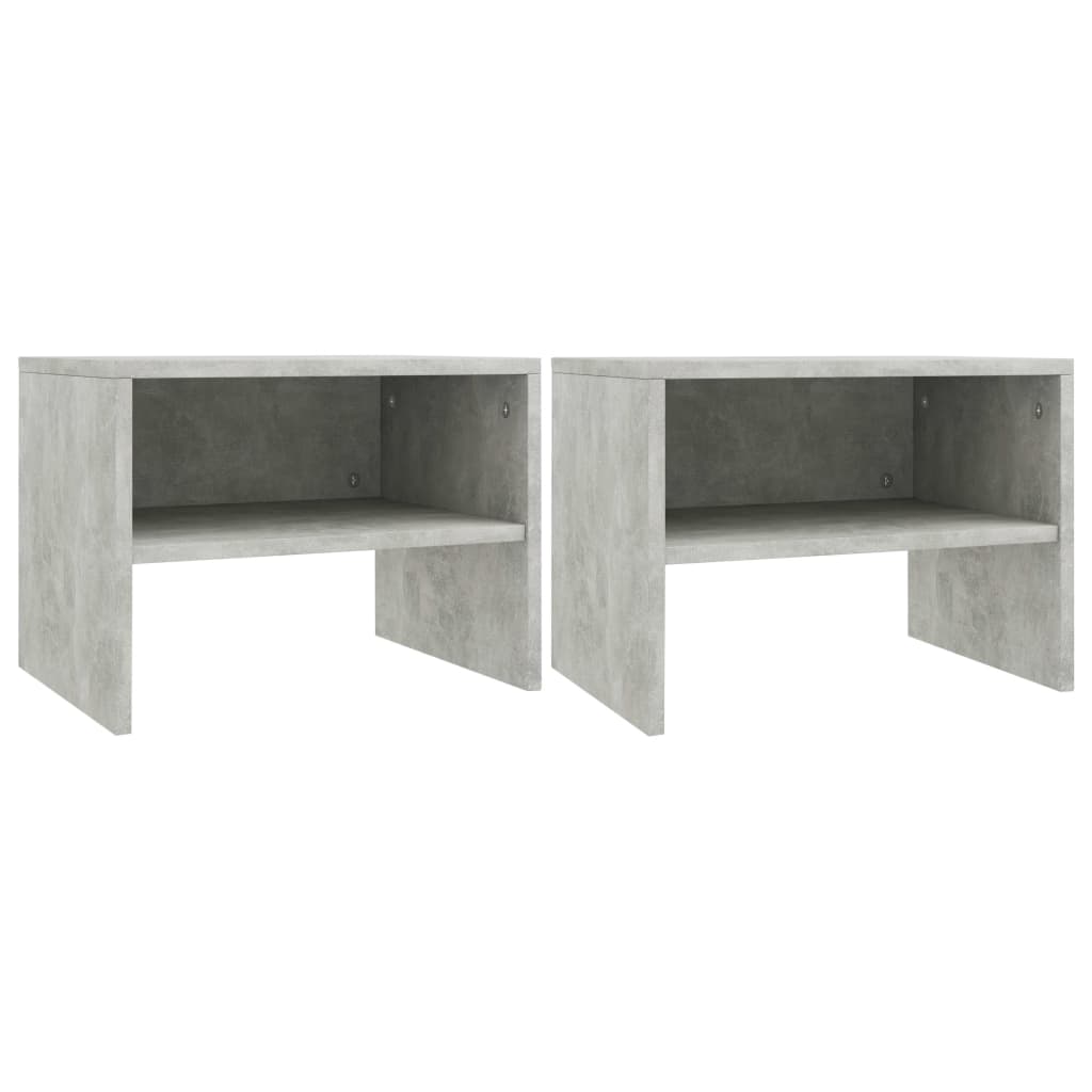 vidaXL Noptiere, 2 buc., gri beton, 40x30x30 cm, lemn prelucrat