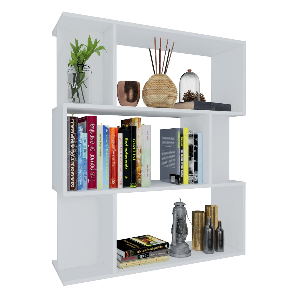 vidaXL Bibliotecă/Separator cameră, alb, 80x24x96 cm, lemn prelucrat vidaXL Bibliotecă/Separator cameră, alb, 80x24x96 cm, lemn prelucrat