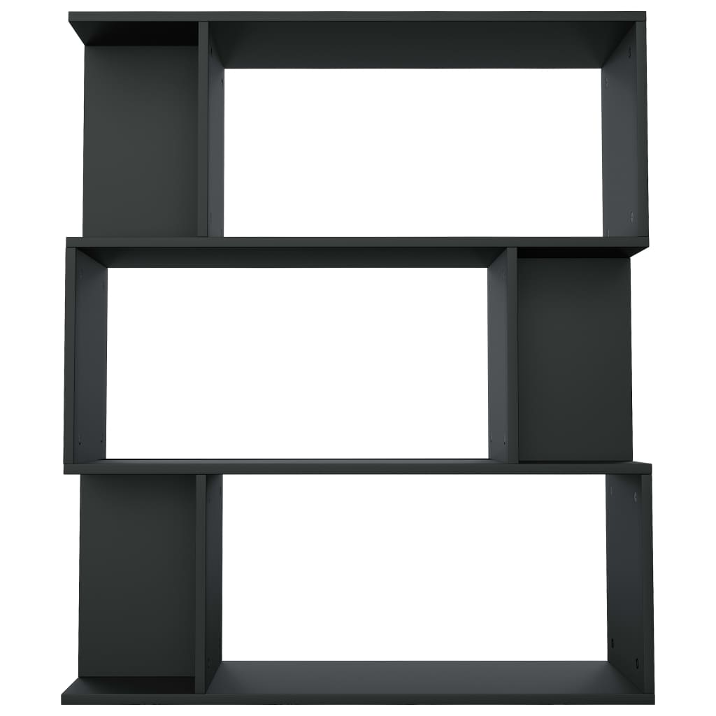 vidaXL Bibliotecă/Separator cameră, negru, 80x24x96 cm, lemn prelucrat