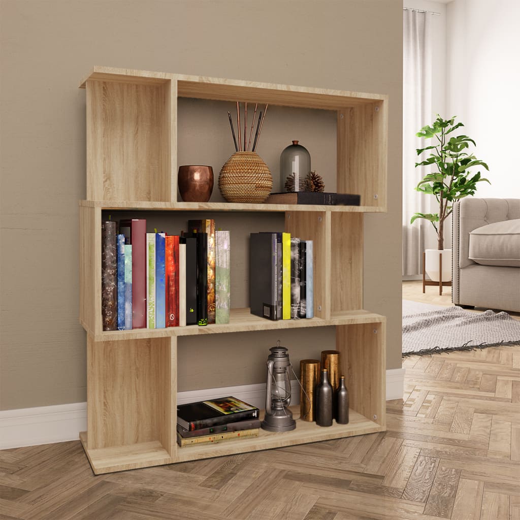vidaXL Bibliotecă/Separator, stejar sonoma, 80x24x96 cm lemn prelucrat vidaXL Bibliotecă/Separator, stejar sonoma, 80x24x96 cm lemn prelucrat