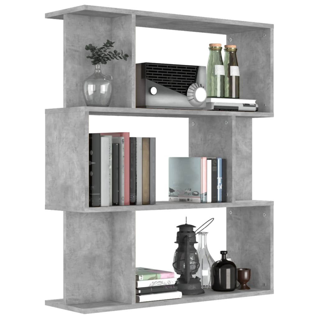 vidaXL Bibliotecă/Separator, gri beton, 80x24x96 cm, lemn prelucrat vidaXL Bibliotecă/Separator, gri beton, 80x24x96 cm, lemn prelucrat