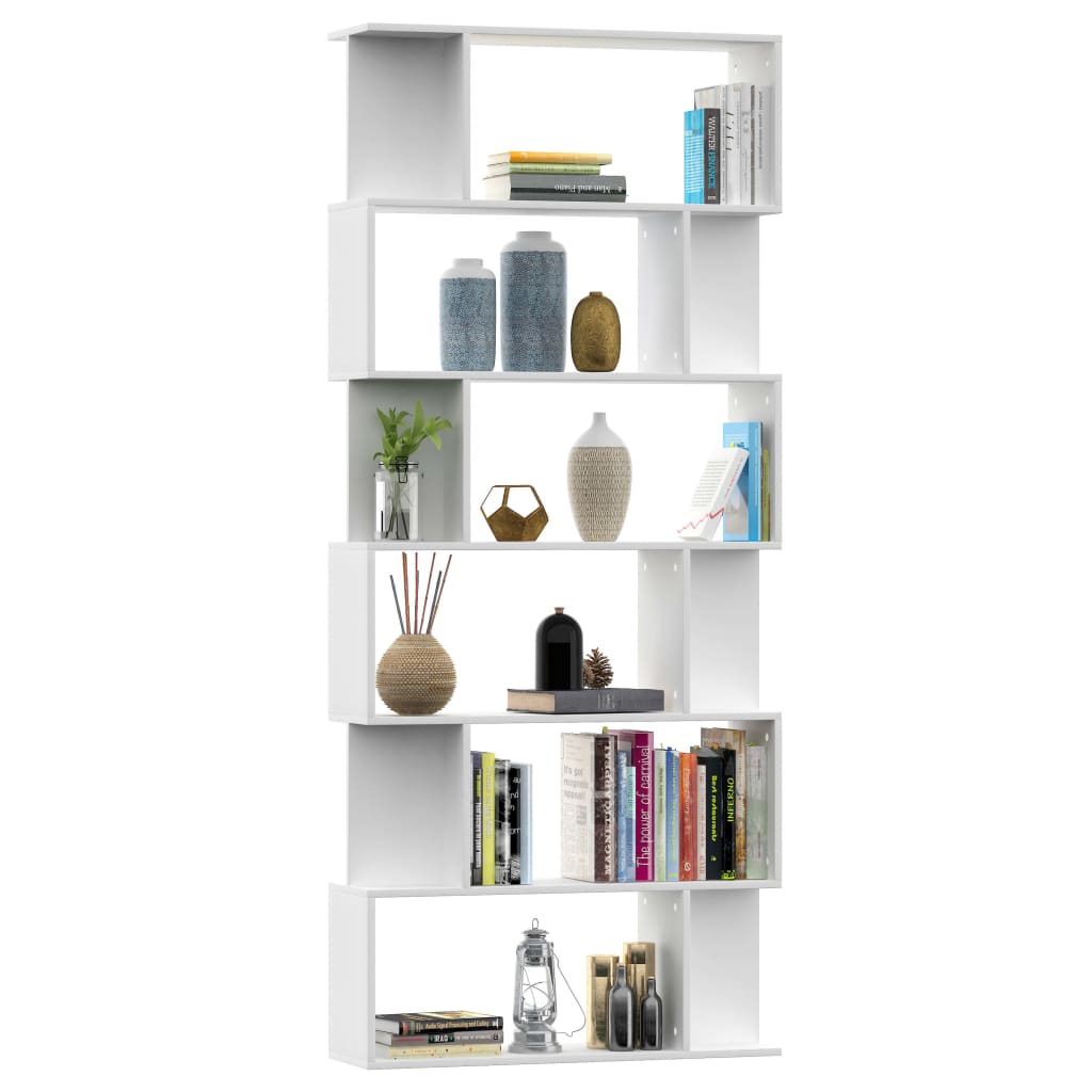 vidaXL Bibliotecă/Separator cameră, alb, 80x24x192 cm, lemn prelucrat vidaXL Bibliotecă/Separator cameră, alb, 80x24x192 cm, lemn prelucrat