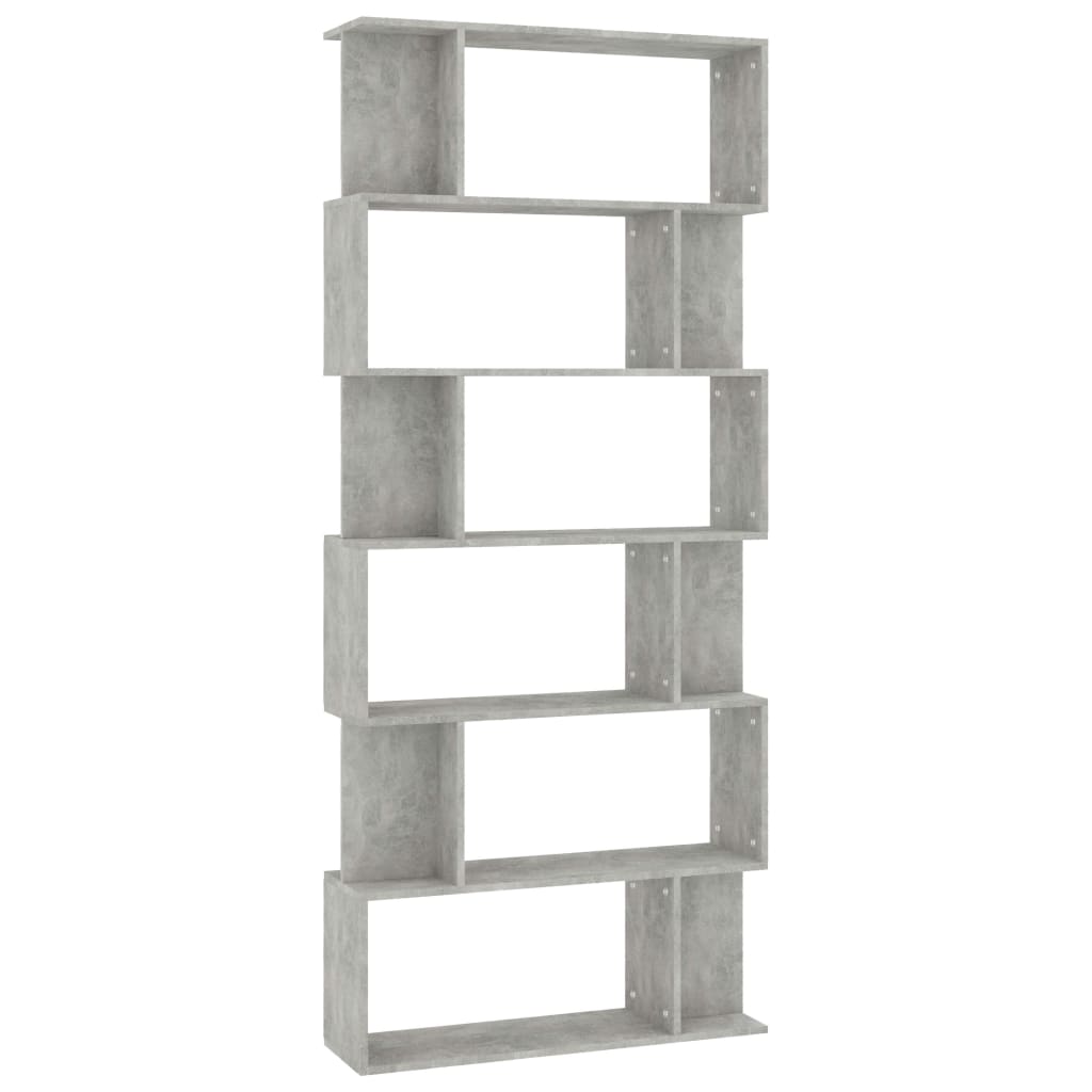 vidaXL Bibliotecă/Separator, gri beton, 80x24x192 cm, lemn prelucrat vidaXL Bibliotecă/Separator, gri beton, 80x24x192 cm, lemn prelucrat