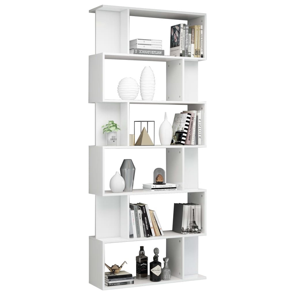 vidaXL Bibliotecă/Separator cameră, alb extralucios, 80x24x192 cm, PAL