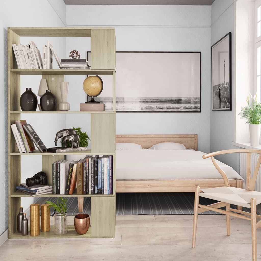 vidaXL Bibliotecă/Separator, stejar sonoma 80x24x159 cm lemn prelucrat vidaXL Bibliotecă/Separator, stejar sonoma 80x24x159 cm lemn prelucrat