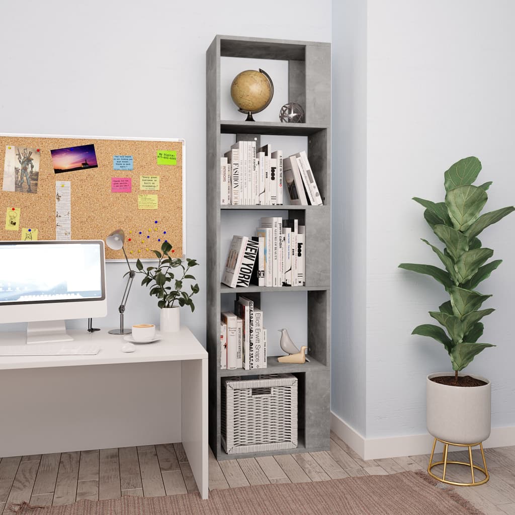 vidaXL Bibliotecă/Separator, gri beton, 45x24x159 cm, lemn prelucrat vidaXL Bibliotecă/Separator, gri beton, 45x24x159 cm, lemn prelucrat