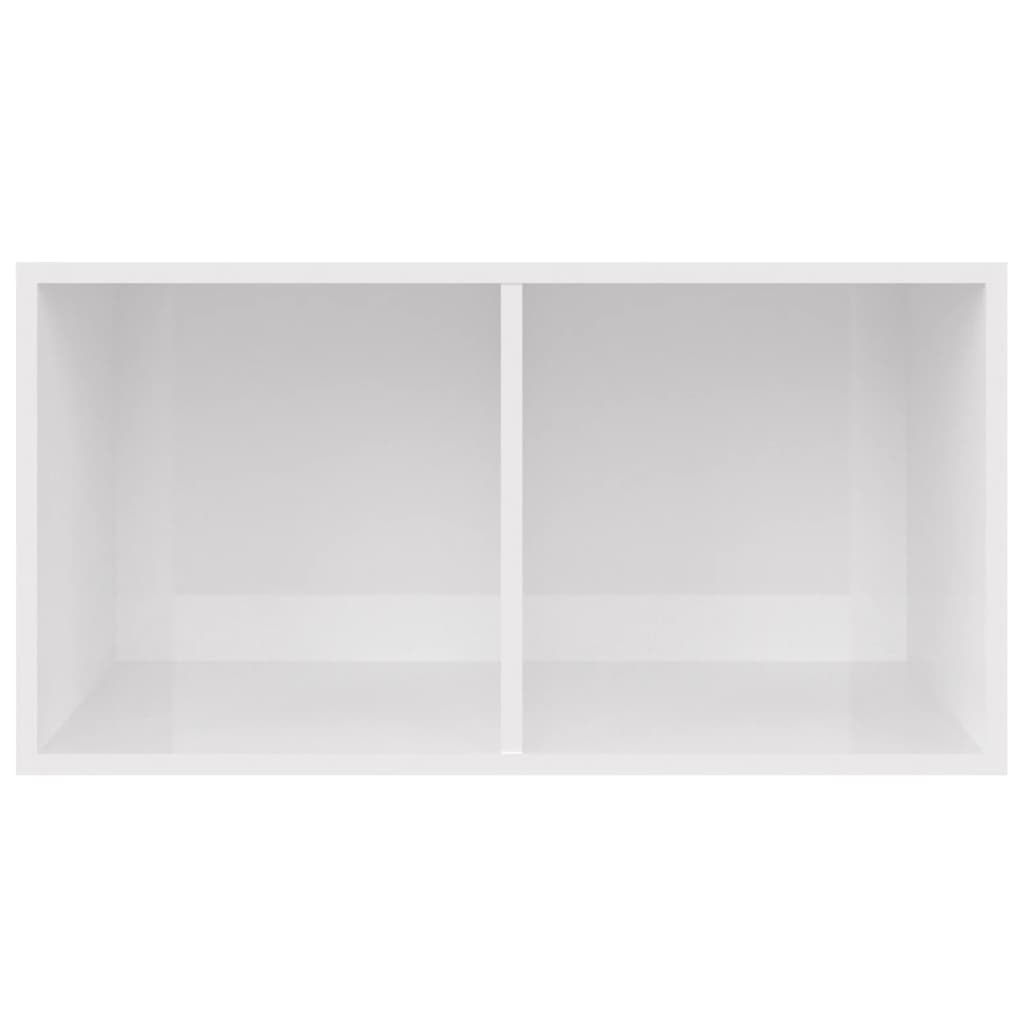 vidaXL Cutie de depozitare viniluri, alb extralucios, 71x34x36 cm lemn vidaXL Cutie de depozitare viniluri, alb extralucios, 71x34x36 cm lemn