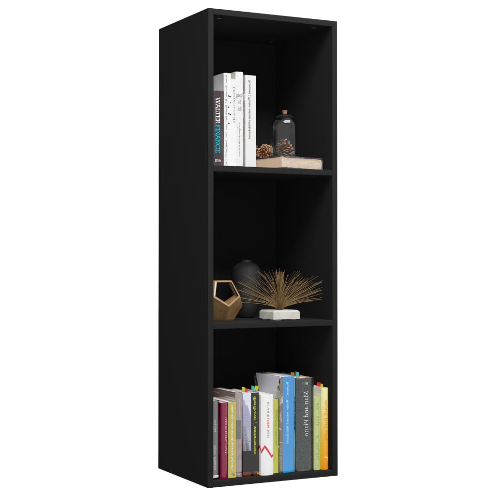 vidaXL Bibliotecă/Comodă TV, negru, 36 x 30 x 114 cm, PAL