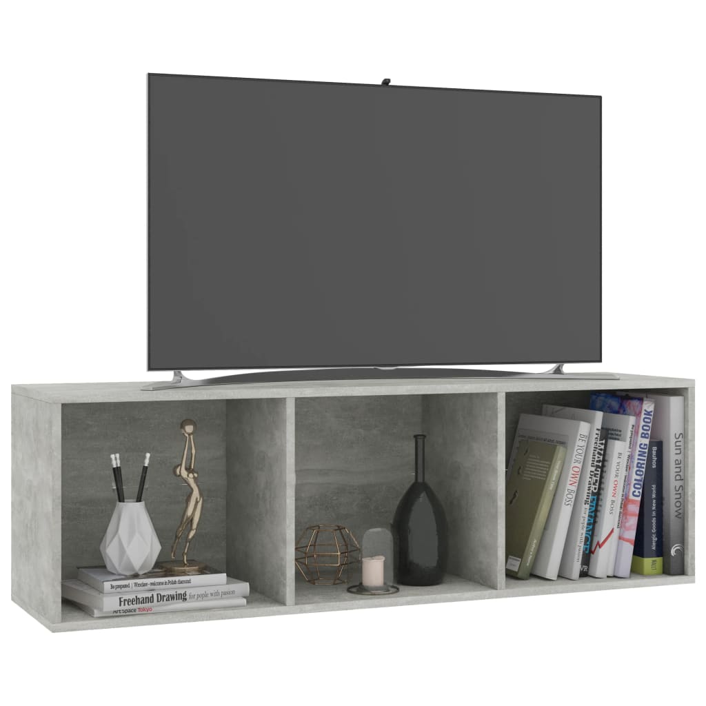 vidaXL Bibliotecă/Dulap TV, gri beton, 36x30x114 cm, lemn prelucrat