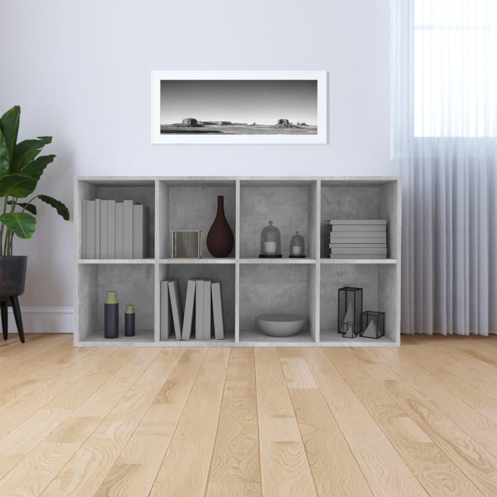 vidaXL Bibliotecă/Dulap, gri beton, 66x30x130 cm, lemn prelucrat