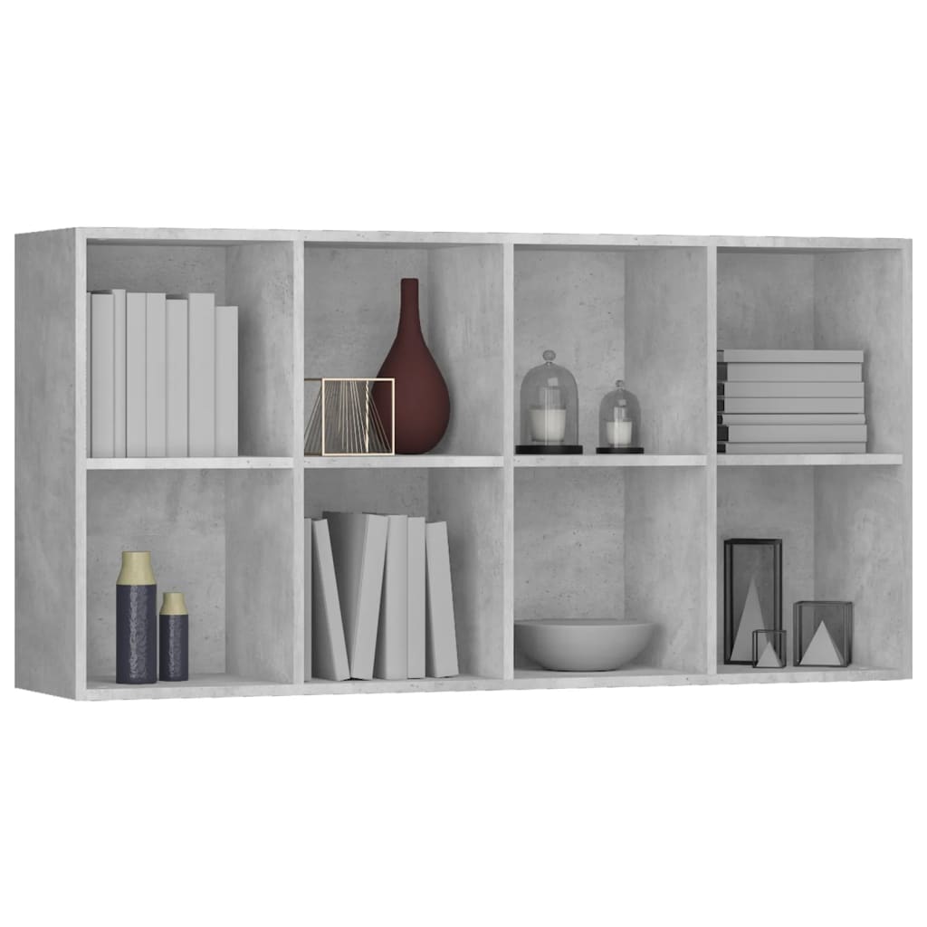 vidaXL Bibliotecă/Dulap, gri beton, 66x30x130 cm, lemn prelucrat