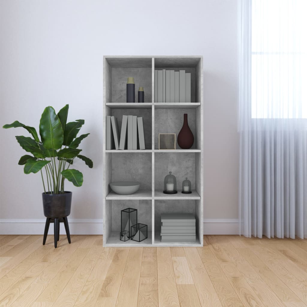 vidaXL Bibliotecă/Dulap, gri beton, 66x30x130 cm, lemn prelucrat