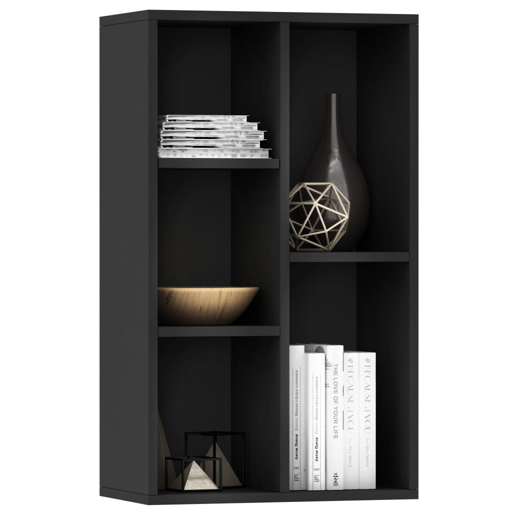 vidaXL Bibliotecă/Dulap, negru, 50x25x80 cm, lemn prelucrat