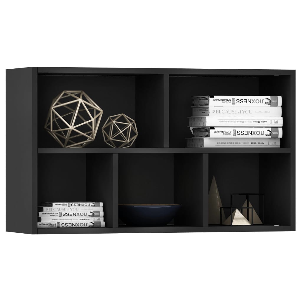 vidaXL Bibliotecă/Dulap, negru, 50x25x80 cm, lemn prelucrat