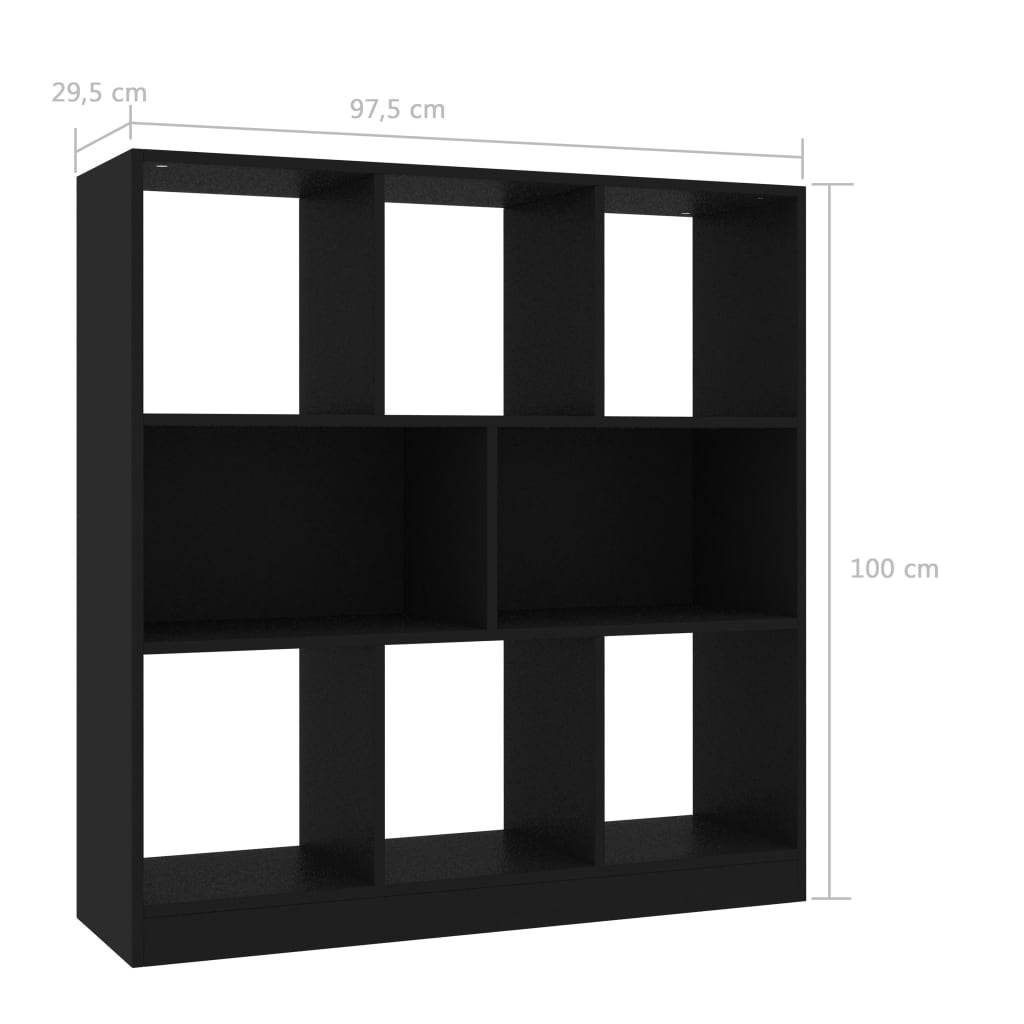 vidaXL Bibliotecă, negru, 97,5x29,5x100 cm, lemn prelucrat vidaXL Bibliotecă, negru, 97,5x29,5x100 cm, lemn prelucrat