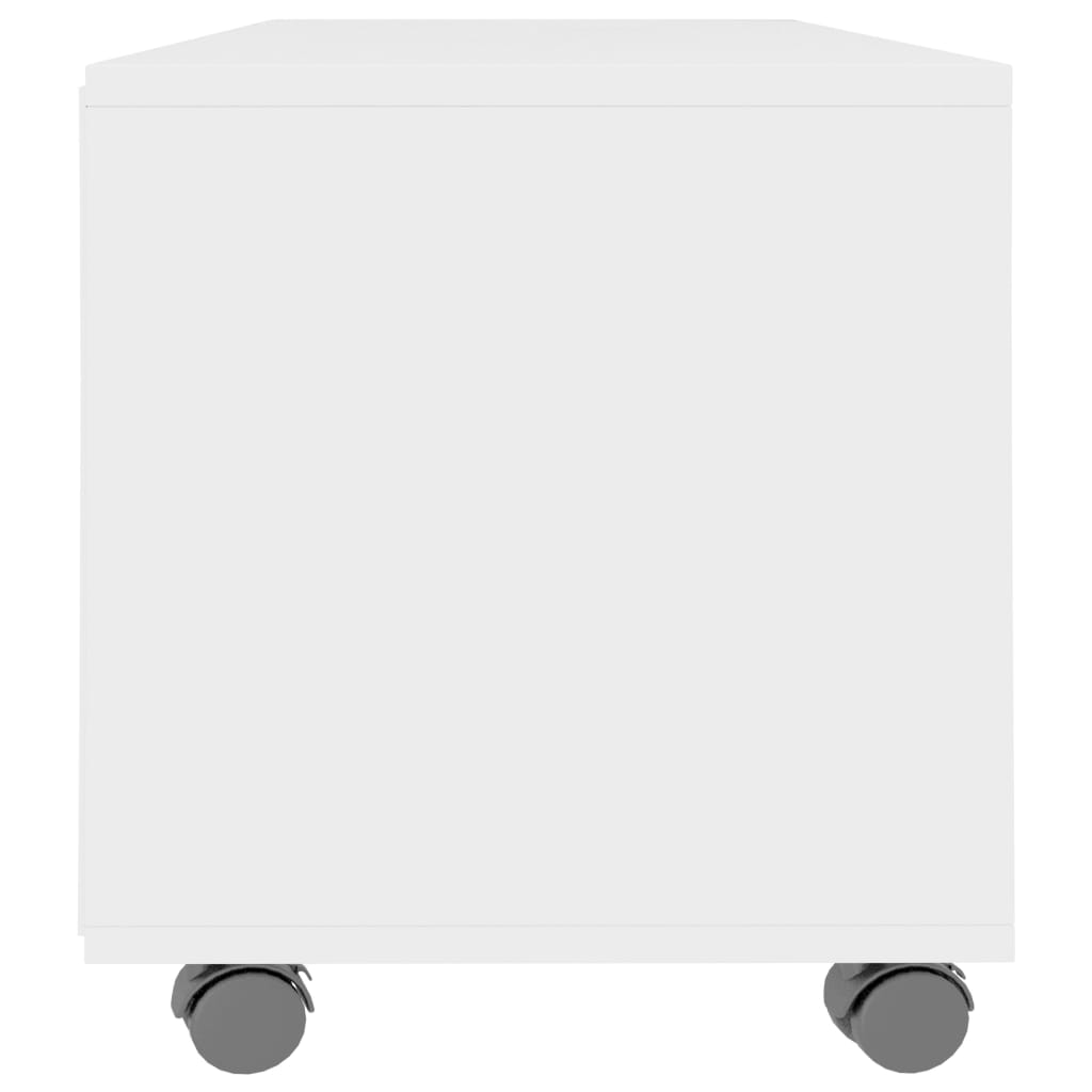 vidaXL Dulap TV cu rotile, alb, 90x35x35, lemn prelucrat vidaXL Dulap TV cu rotile, alb, 90x35x35, lemn prelucrat