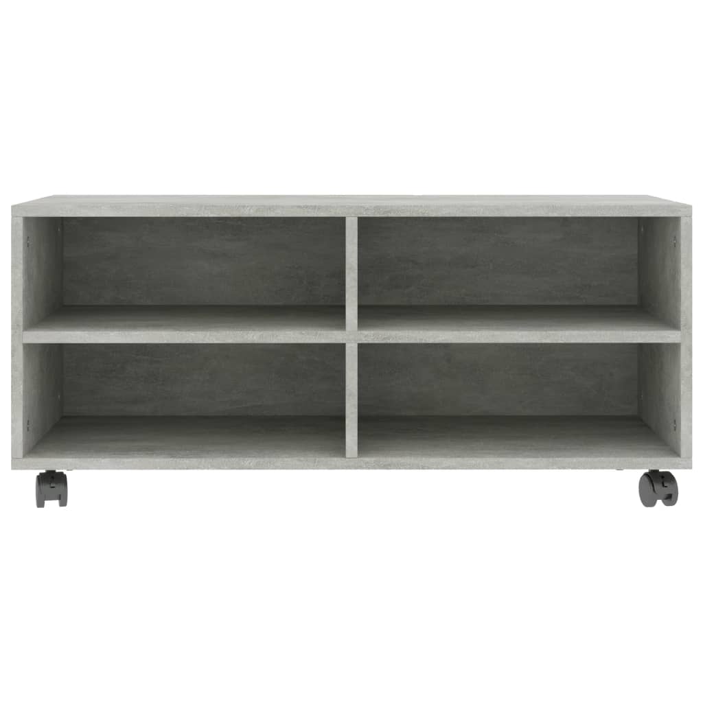 vidaXL Dulap TV cu rotile, gri beton, 90x35x35, lemn prelucrat vidaXL Dulap TV cu rotile, gri beton, 90x35x35, lemn prelucrat