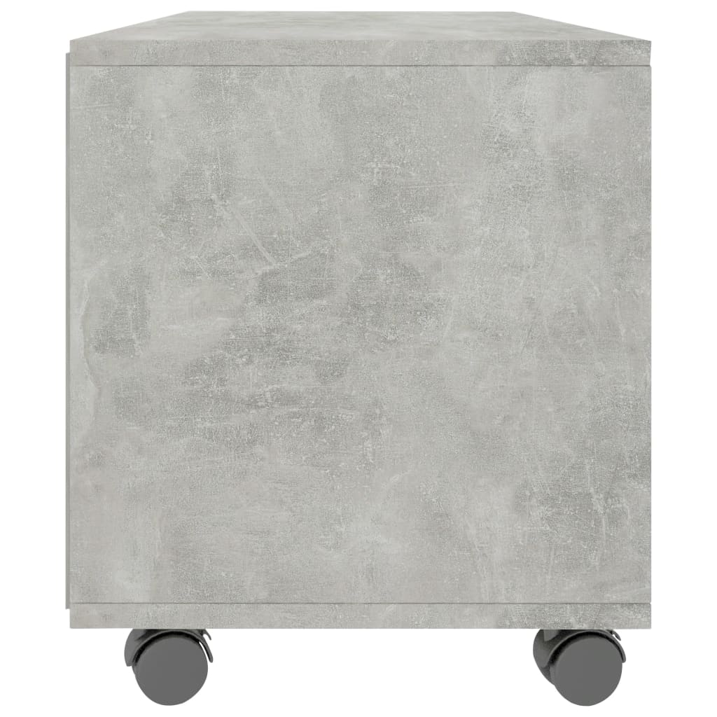 vidaXL Dulap TV cu rotile, gri beton, 90x35x35, lemn prelucrat vidaXL Dulap TV cu rotile, gri beton, 90x35x35, lemn prelucrat