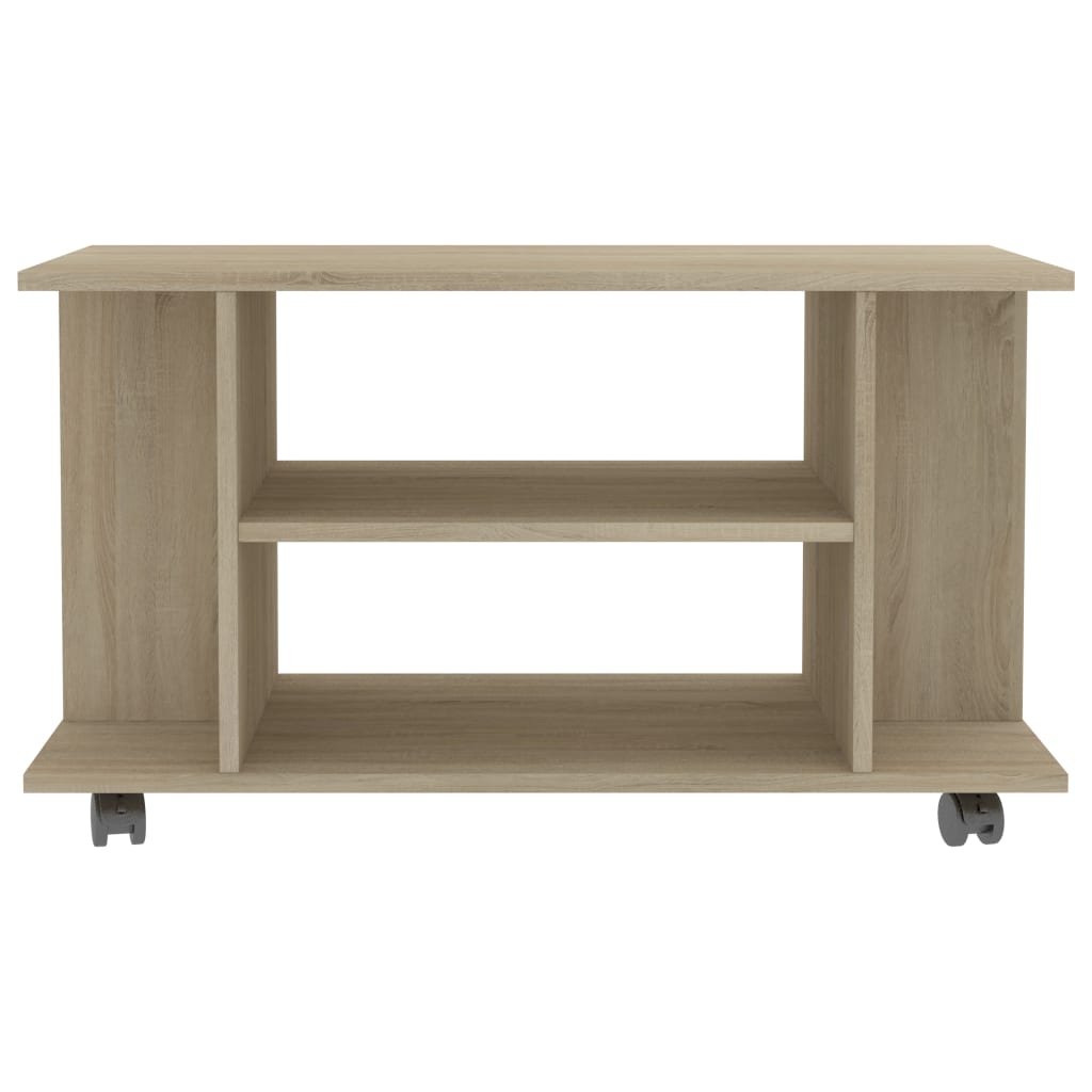 vidaXL Comodă TV cu roți, stejar Sonoma, 80x40x45 cm, lemn prelucrat vidaXL Comodă TV cu roți, stejar Sonoma, 80x40x45 cm, lemn prelucrat