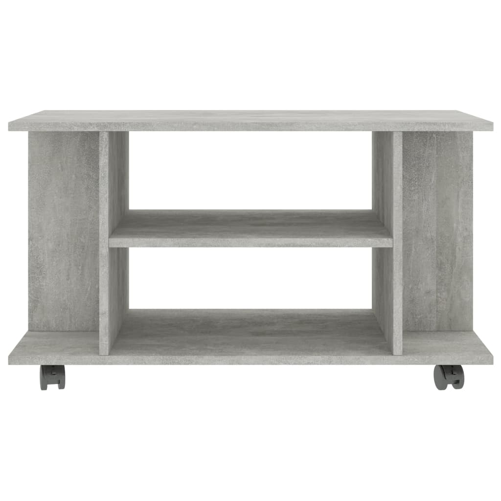 vidaXL Comodă TV cu roți, gri beton, 80x40x45 cm, lemn prelucrat vidaXL Comodă TV cu roți, gri beton, 80x40x45 cm, lemn prelucrat