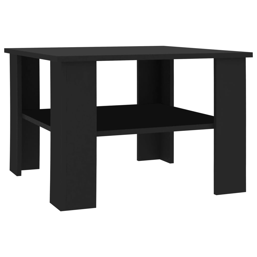 vidaXL Măsuță de cafea, negru, 60x60x42 cm, lemn prelucrat vidaXL Măsuță de cafea, negru, 60x60x42 cm, lemn prelucrat