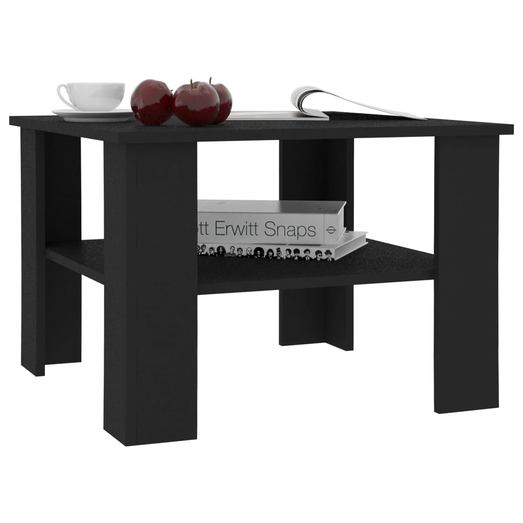 vidaXL Măsuță de cafea, negru, 60x60x42 cm, lemn prelucrat vidaXL Măsuță de cafea, negru, 60x60x42 cm, lemn prelucrat