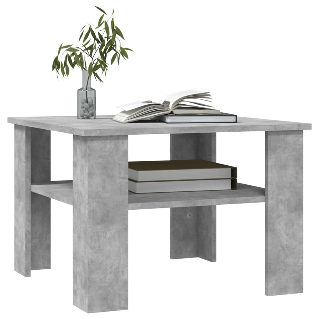 vidaXL Măsuță de cafea, gri beton, 60x60x42 cm, lemn prelucrat vidaXL Măsuță de cafea, gri beton, 60x60x42 cm, lemn prelucrat