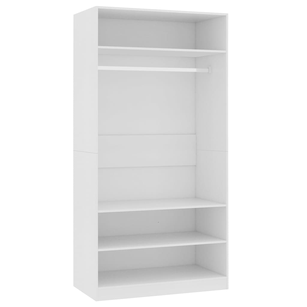 vidaXL Șifonier, alb, 100x50x200 cm, lemn prelucrat vidaXL Șifonier, alb, 100x50x200 cm, lemn prelucrat